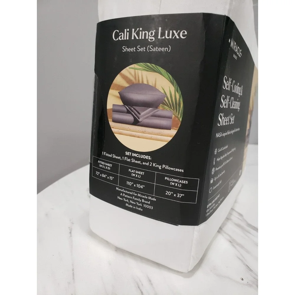 WHITE Miracle Made Self-Cooling & Self-Cleaning Sheet Set - 4 Pcs Cal King